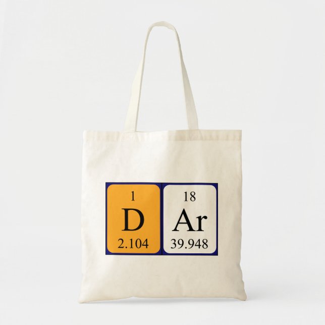 Dar periodic table name tote bag (Front)