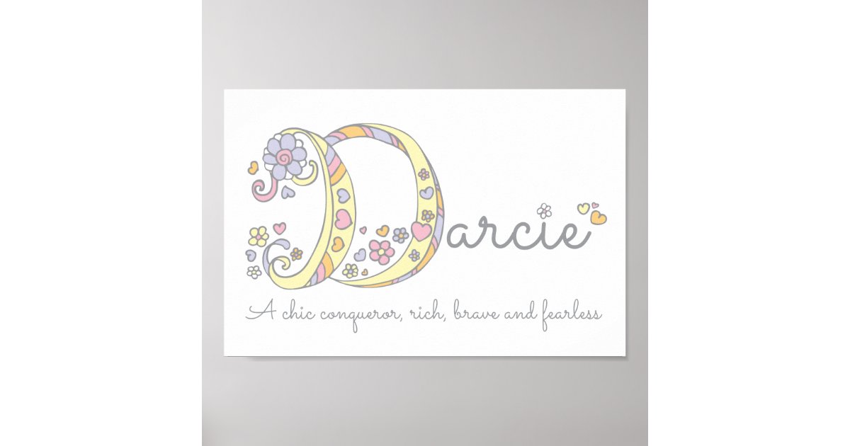 Darcie Letter D Name Meaning Girls Art Poster Zazzle darcie-letter-d-name-meaning-girls-art-poster-zazzle