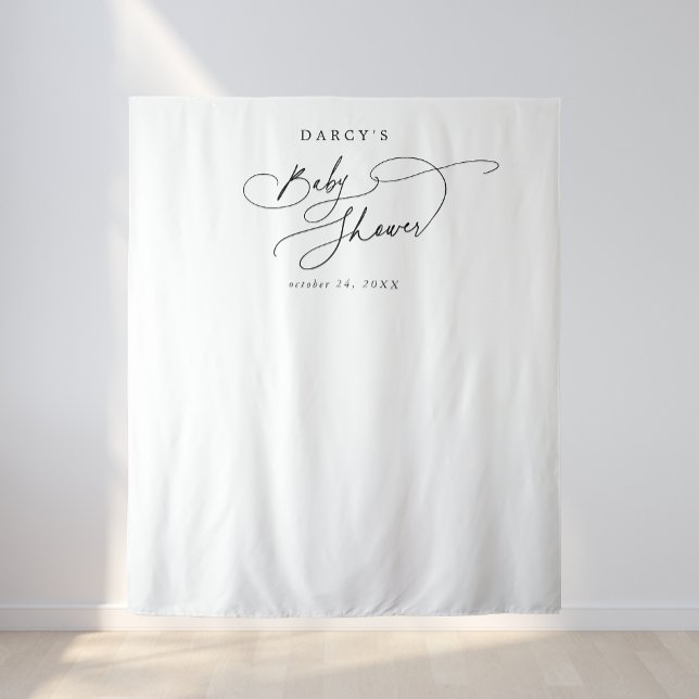 DARCY Black White Photo Prop Baby Shower Backdrop Tapestry (DARCY Black White Photo Prop Baby Shower Backdrop)