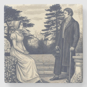 Darcy & Elizabeth scene Stone Coaster