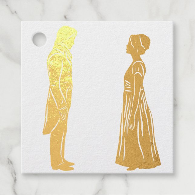 Darcy & Elizabeth Silhouette Favour Tags (Front)