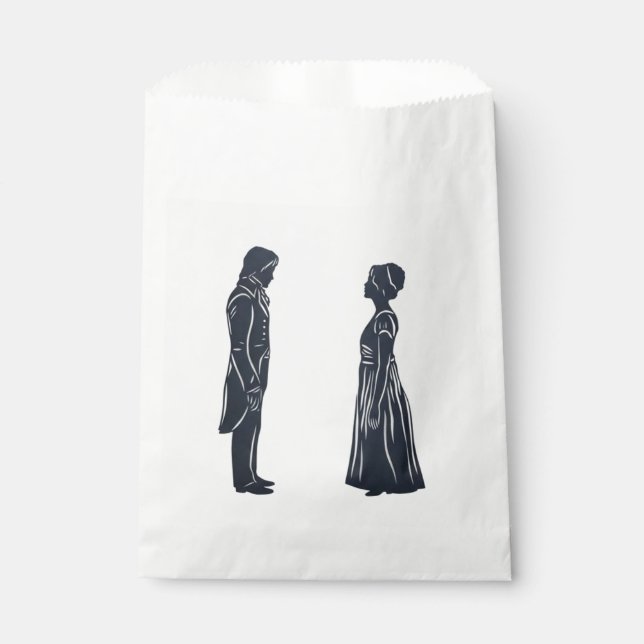 Darcy & Elizabeth silhouettes Favour Bags (Front)