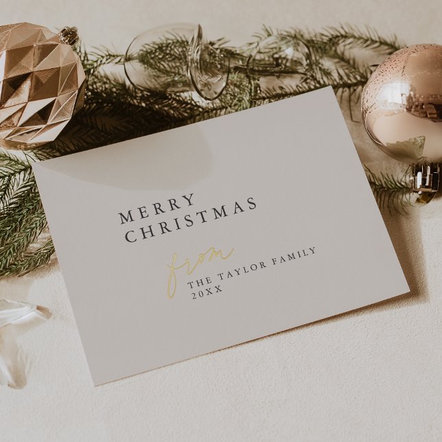 DARCY Gold Foil Boho DIY Modern Merry Christmas Foil Holiday Card (DARCY Gold Foil Boho DIY Modern Merry Christmas Foil Holiday Card)