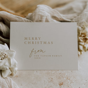 DARCY Gold Unique Boho DIY Modern Merry Christmas Holiday Card