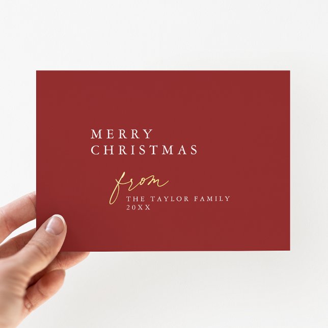 DARCY Red Foil Boho DIY Modern Merry Christmas Foil Holiday Card (DARCY Red Foil Boho DIY Modern Merry Christmas Foil Holiday Card)
