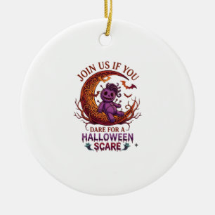 Dare Halloween Scare Purple Voodoo Doll Crescent M Ceramic Tree Decoration