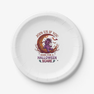 Dare Halloween Scare Purple Voodoo Doll Crescent M Paper Plate