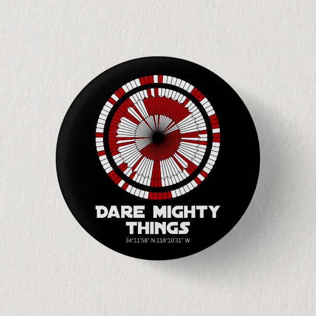 Dare Mighty Things Perseverance Mars Rover Landing 3 Cm Round Badge (Front)