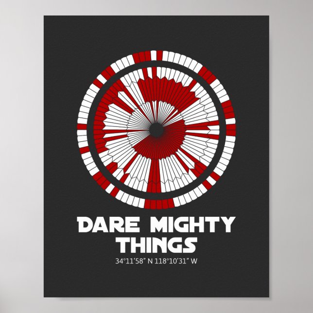 Dare Mighty Things Perseverance Mars Rover Landing Poster (Front)