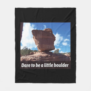 Dare To Be A Little Boulder Rock Climbing Fleece Blanket
