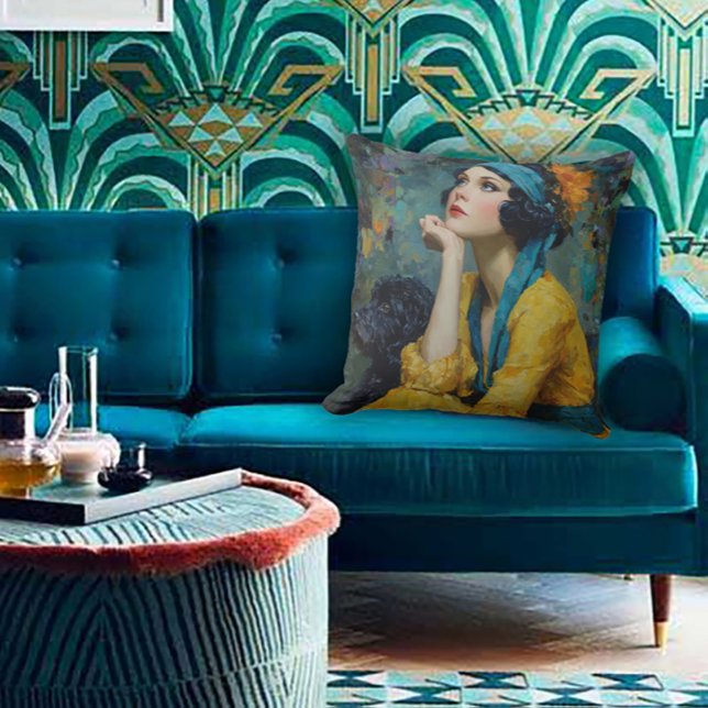 Dare to be Deco in Flapper Style Cushion (Creator Uploaded)
