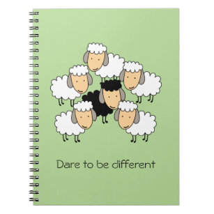 Dare To Be Different Black Sheep Notebook