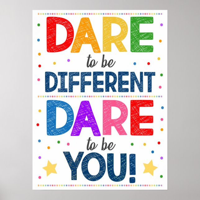 Dare To Be Different Classroom Poster (Front)