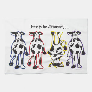 Dare to be different Cows Tea Towel