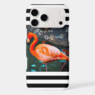 Dare To Be Different Flamingo Black White Stripes