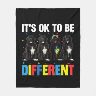 Dare To Be Different Funny Newfie Cute Newfie Fleece Blanket