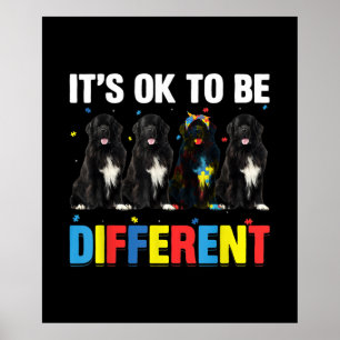 Dare To Be Different   Funny Newfie   Cute Newfie Poster