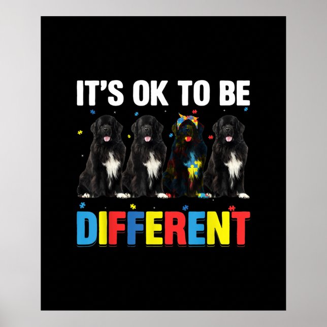 Dare To Be Different | Funny Newfie | Cute Newfie Poster (Front)