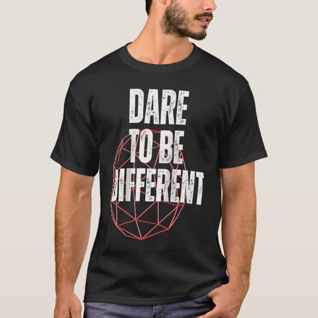 Dare To Be Different Positive Message Raglan Baseb T-Shirt (Front)