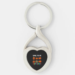 Dare To Be Different Pumpkin Autism Halloween Key Ring