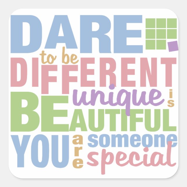 Dare To Be Different stickers (Front)