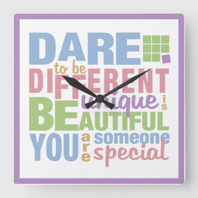 Dare To Be Different wall clock (Front)