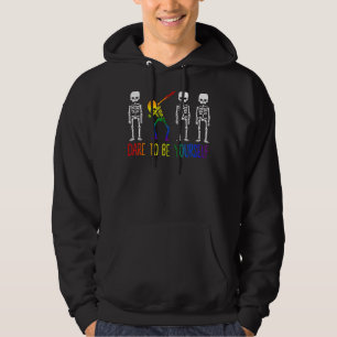 Dare To Be Yourself Cute Lgbt Pride Hoodie