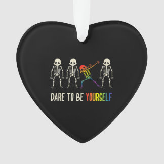 Dare To Be Yourself Cute LGBT Pride Ornament
