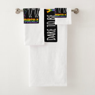 Dare To Be Yourself Halloween Dabbing Skeleton Bath Towel Set