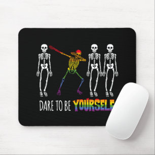 Dare To Be Yourself Halloween Dabbing Skeleton Mouse Mat