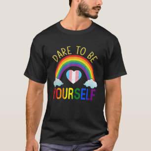 Dare To Be Yourself Rainbow Heart LGBT Pride T-Shirt