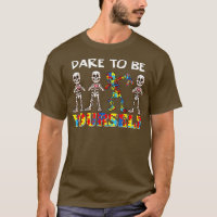 Dare To Be Yourself Skeleton Dabbing Autism Awaren