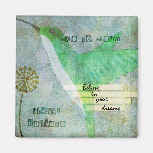 Dare to Dream Hummingbird Magnet (Front)