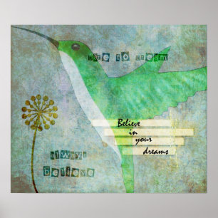 Dare to Dream Hummingbird Poster