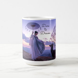 Dare to Dream Woman with Parasol and Alpaca Br Coffee Mug