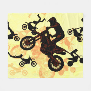 Dare to Fly -  Motocross Stunts Fleece Blanket