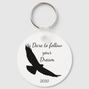 Dare to follow your Dream Hawk Silhouette Key Ring