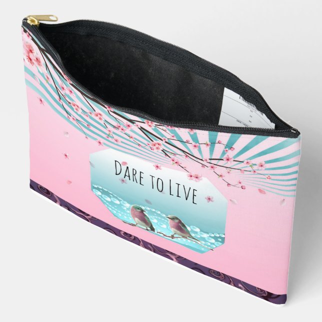 Dare to Live  Accessory Pouch (Open)