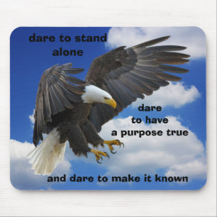 Dare to Stand Alone, American Bald Eagle Edition Mouse Mat