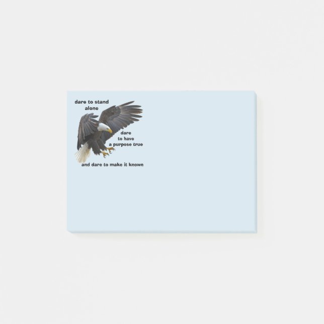 Dare to Stand Alone, American Bald Eagle Edition Post-it Notes (Front)