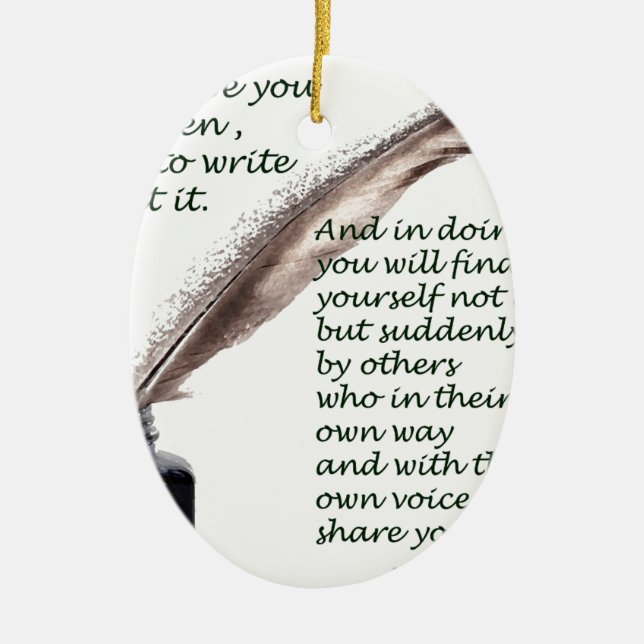 Dare to write ceramic tree decoration (Front)