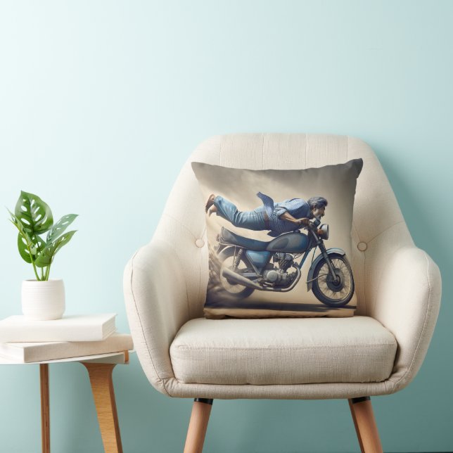 Daredevil Man On a Dirt Bike Cushion (Chair)