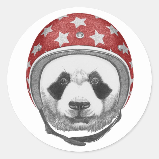 Daredevil Panda Classic Round Sticker (Front)
