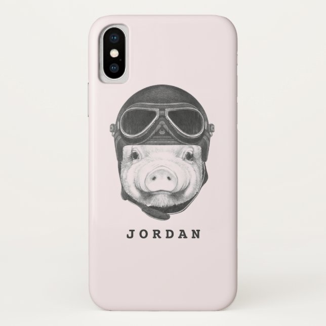 Daredevil Pig | Add Your Name Case-Mate iPhone Case (Back)