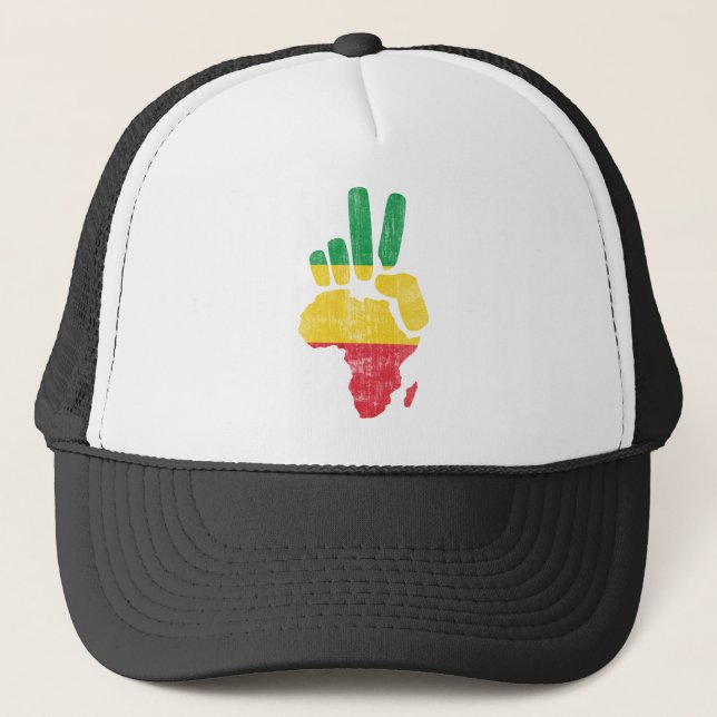 darfur africa peace hand trucker hat (Front)