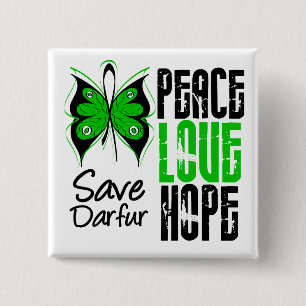 Darfur Peace Love Hope 15 Cm Square Badge