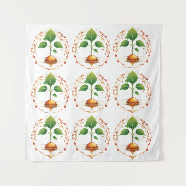 Dari Benih Menuju Kehidupan Baru Dekorasi Pernikah Tapestry (Front)