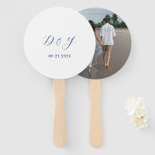 Daria Cobalt Blue Modern Wedding Hand Fan