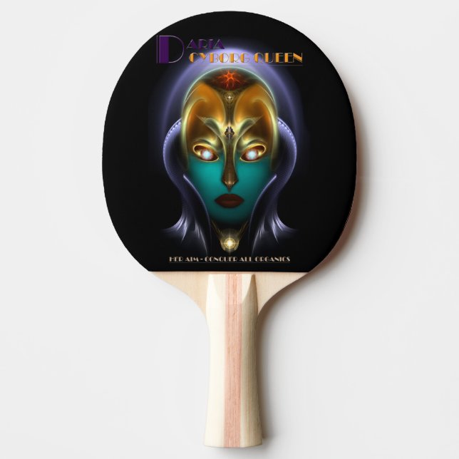 Daria Cyborg Queen Ping Pong Paddle (Front)