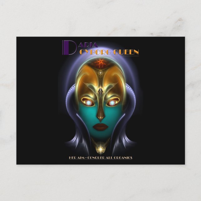 Daria Cyborg Queen Postcard (Front)